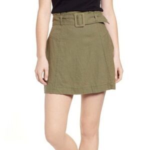 BP. Green Belted Linen Blend Mini Skirt size 2X